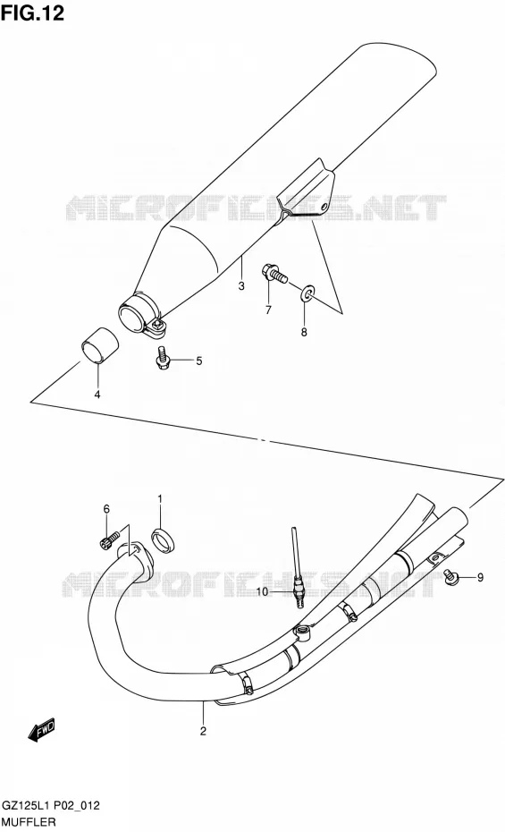 GELUIDDEMPER Suzuki MOTO 125 MARAUDER 2011  GZ125L1(E02)