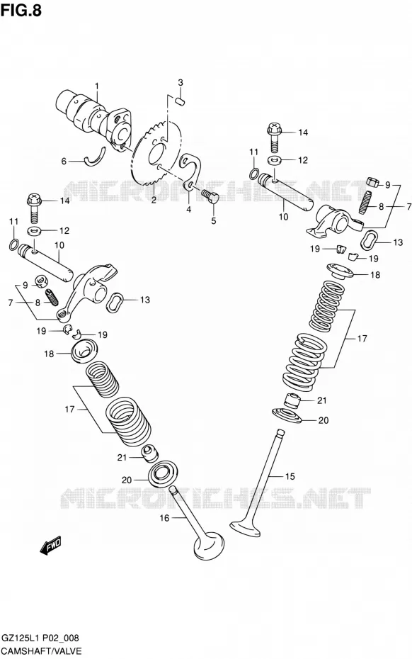 NOKKENAS - VALVES Suzuki MOTO 125 MARAUDER 2011  GZ125L1(E02)