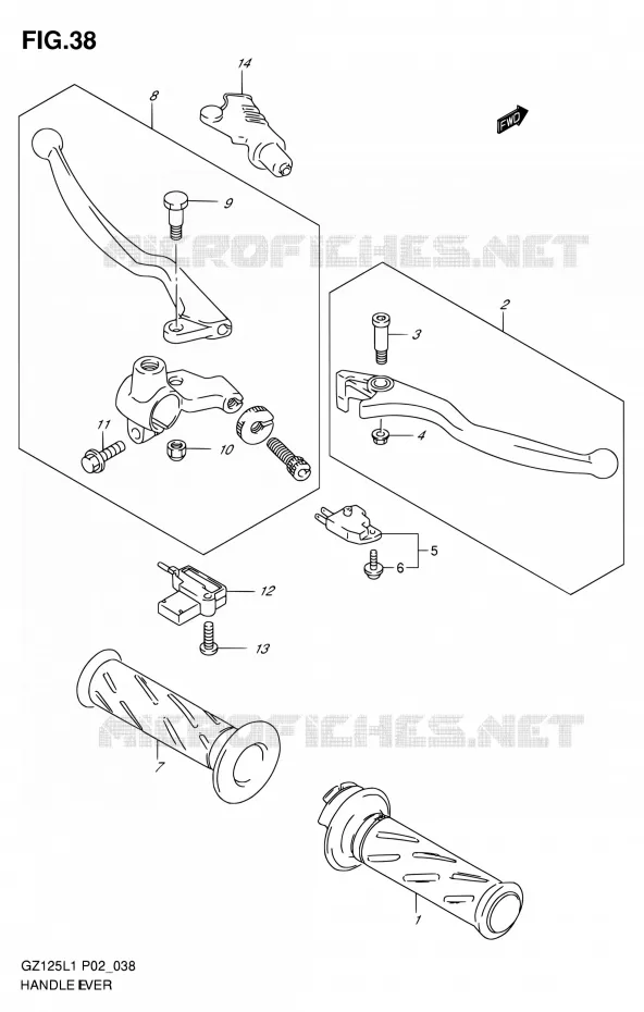HANDGRIPS - LEVERS Suzuki MOTO 125 MARAUDER 2011  GZ125L1(E19)