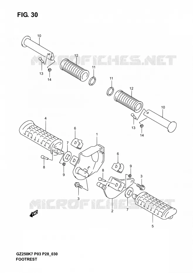 FOOTREST Suzuki MOTO 250 GZ 2006  GZ250K6(E03,E28,E33)