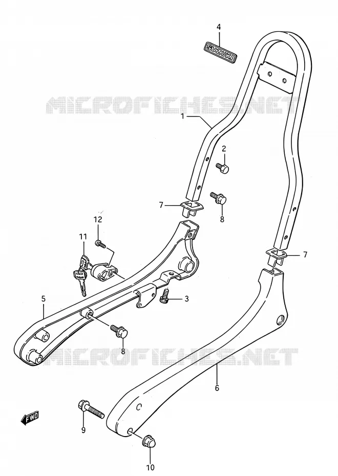 BACKREST Suzuki MOTO 650 BOULEVARD 1993  LS650 P (E03,E28,E33)