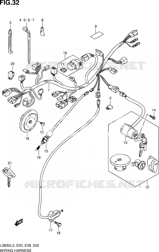 BEDRADING (LS650L3 E33) Suzuki MOTO 650 SAVAGE 2013  LS650 L3