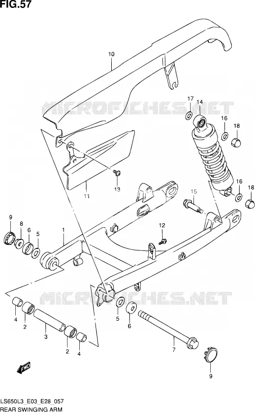 SWINGARM Suzuki MOTO 650 SAVAGE 2013  LS650 L3