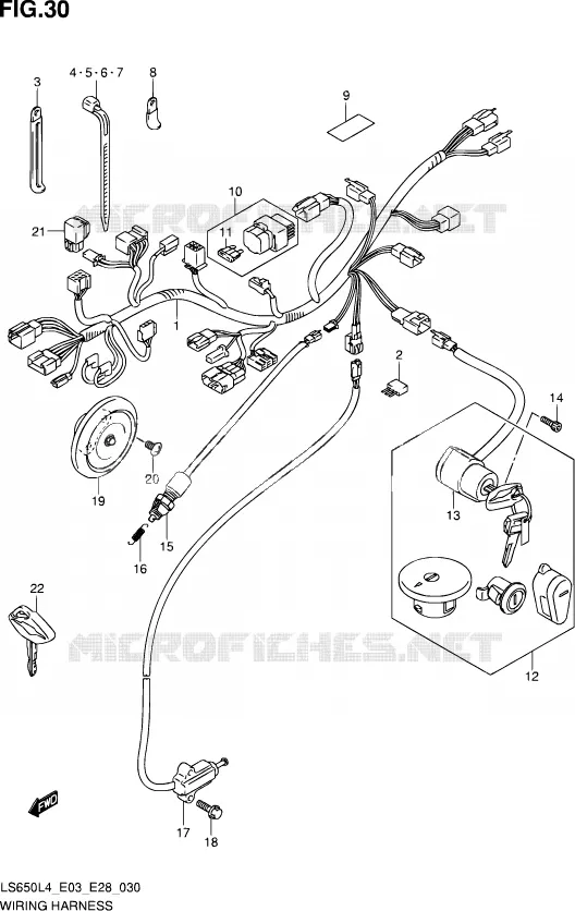 BEDRADING (LS650L4 E03) Suzuki MOTO 650 SAVAGE 2014  LS650 L4