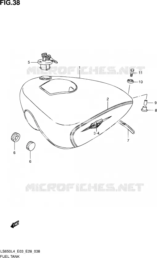 BENZINETANK (LS650L4 E28) Suzuki MOTO 650 SAVAGE 2014  LS650 L4