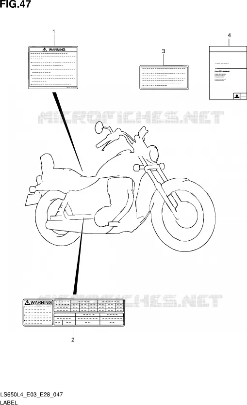 ETIKET (LS650L4 E03) Suzuki MOTO 650 SAVAGE 2014  LS650 L4