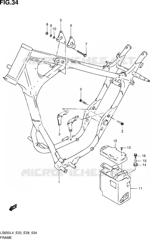 FRAME Suzuki MOTO 650 SAVAGE 2014  LS650 L4