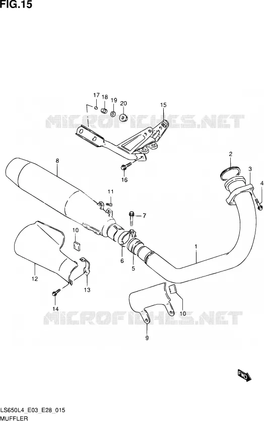 GELUIDDEMPER Suzuki MOTO 650 SAVAGE 2014  LS650 L4