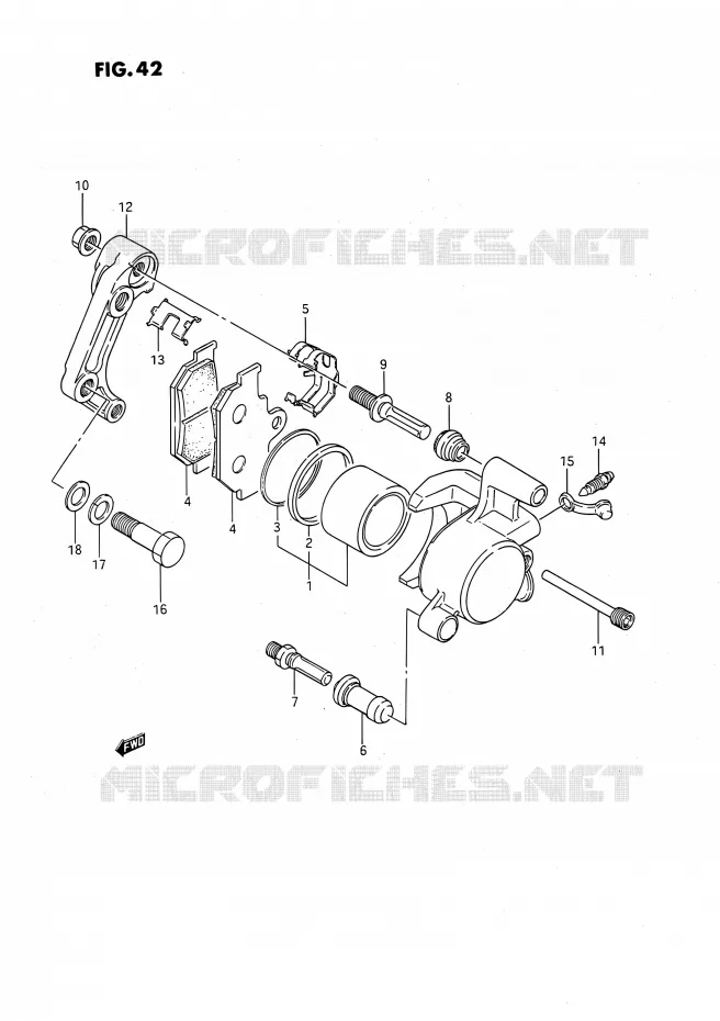 FRONT CALIPER Suzuki MOTO 650 SAVAGE 1990  LS650PL(E24)