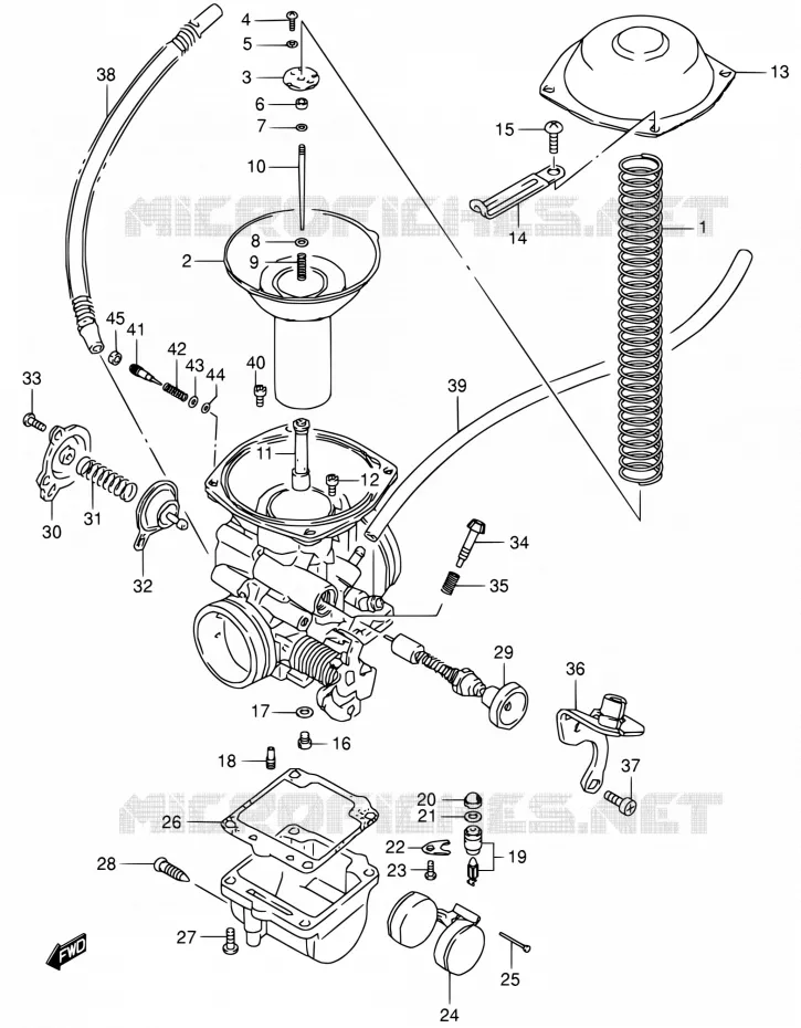 CARBURATOR Suzuki MOTO 650 BOULEVARD 2000  LS650P Y (E03,E28,E33)