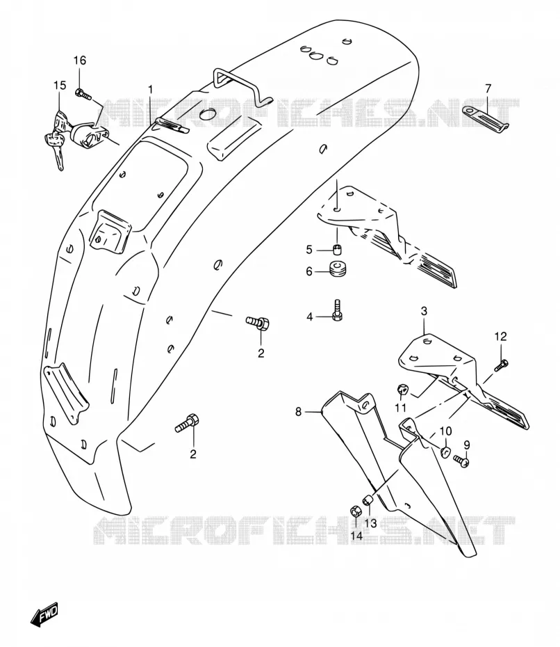 ACHTERSPATBORD Suzuki MOTO 650 SAVAGE 2000  LS650PY(E22)