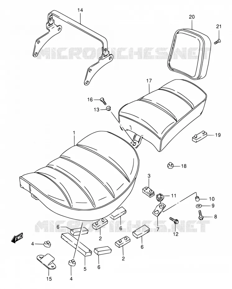 SEAT (MODELE T/V/W/X/Y/K1) Suzuki MOTO 650 SAVAGE 2000  LS650PY(E22)