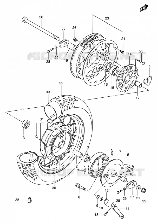 ACHTERWIEL Suzuki MOTO 650 SAVAGE 2002  LS650PK2(E22)