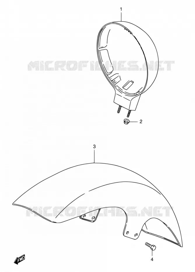 FRONT FENDER Suzuki MOTO 650 SAVAGE 2002  LS650PK2(E22)