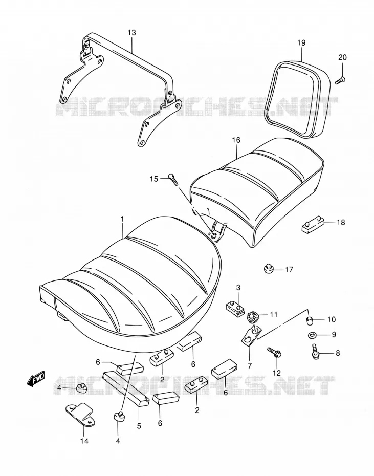 SEAT (MODELE K2/K3) Suzuki MOTO 650 SAVAGE 2002  LS650PK2(E22)
