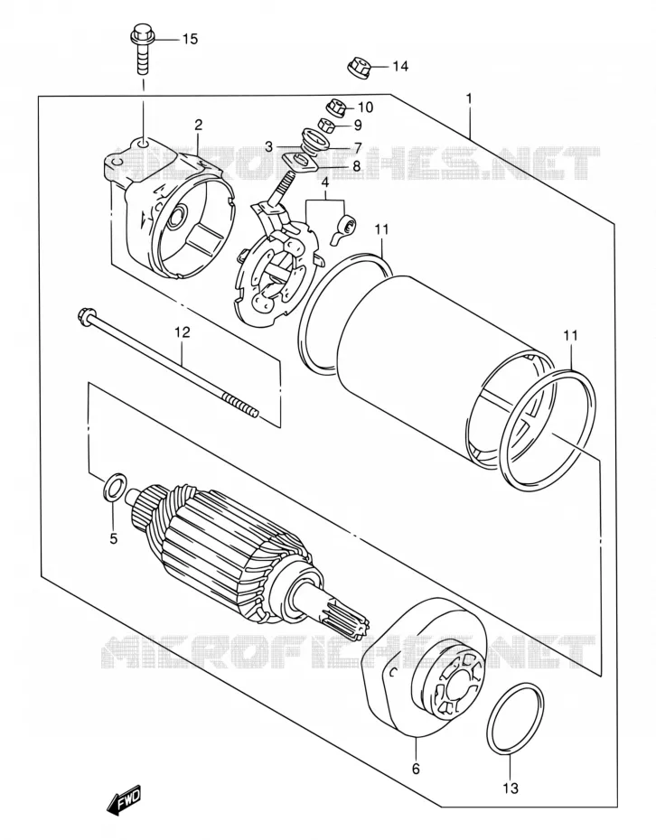 STARTMOTOR (VOIR NOTE) Suzuki MOTO 650 SAVAGE 2002  LS650PK2(E22)