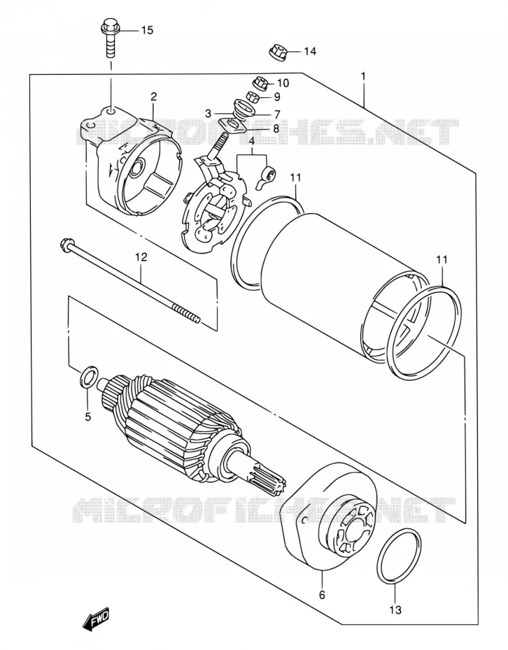 STARTMOTOR (VOIR NOTE) Suzuki MOTO 650 SAVAGE 2003  LS650PK3(E22)