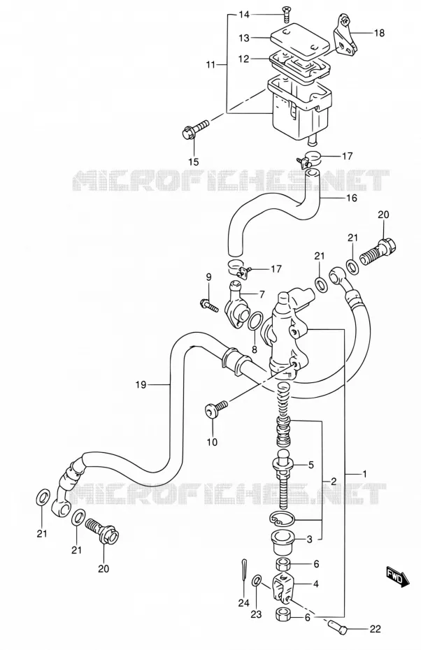 ACHTER HOOFDREMCILINDER Suzuki MOTO 600 RF 1993  RF600RP/RF600RUP