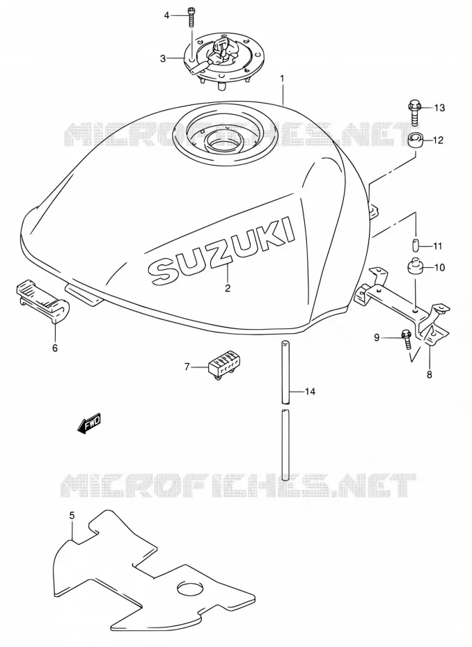 BENZINETANK (MODELE P/R/S/T) Suzuki MOTO 600 RF 1993  RF600RP/RF600RUP