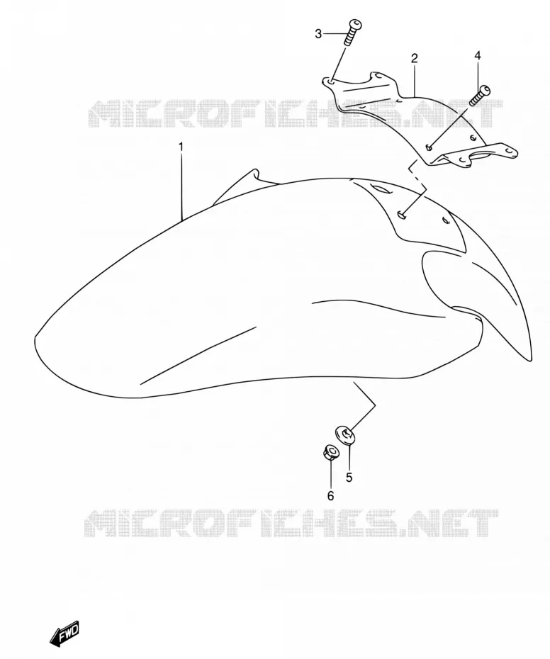 FRONT FENDER (MODELE P/R) Suzuki MOTO 600 RF 1993  RF600RP/RF600RUP