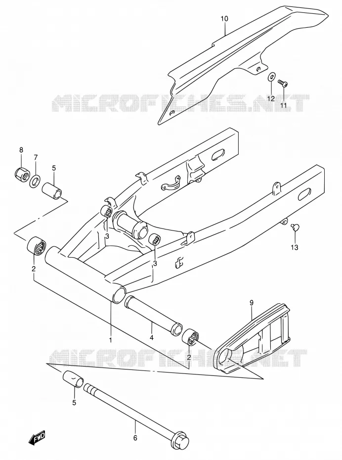SWINGARM (MODELE P/R/S) Suzuki MOTO 600 RF 1993  RF600RP/RF600RUP