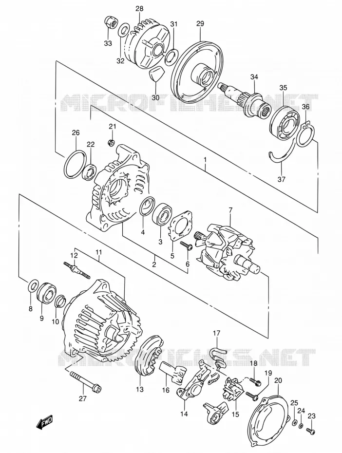 ALTERNATOR (MODELE P/R) Suzuki MOTO 600 RF 1994  RF600RR/RF600RUR