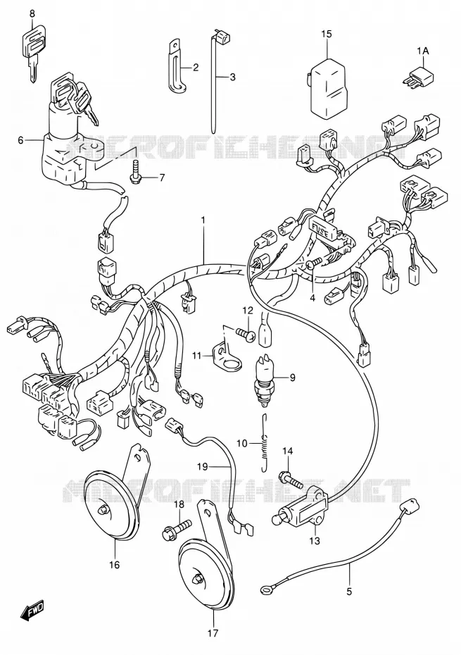 BEDRADING (MODELE P/R) Suzuki MOTO 600 RF 1994  RF600RR/RF600RUR
