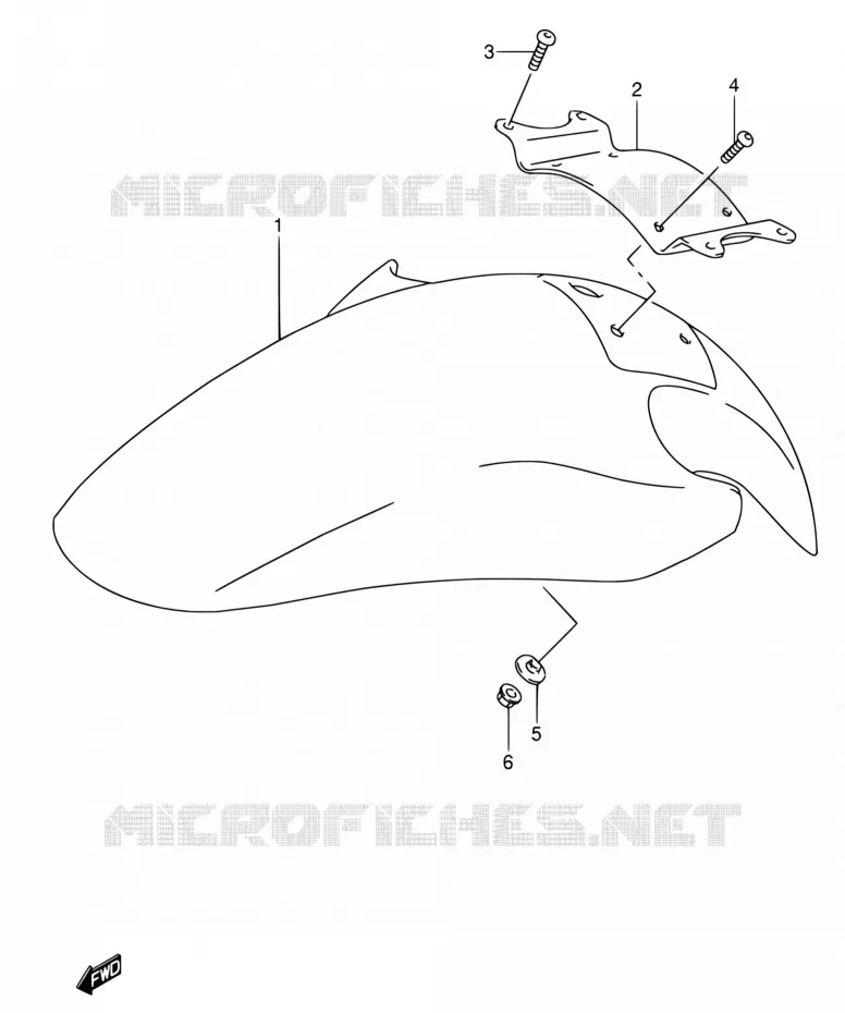 FRONT FENDER (MODELE P/R) Suzuki MOTO 600 RF 1994  RF600RR/RF600RUR