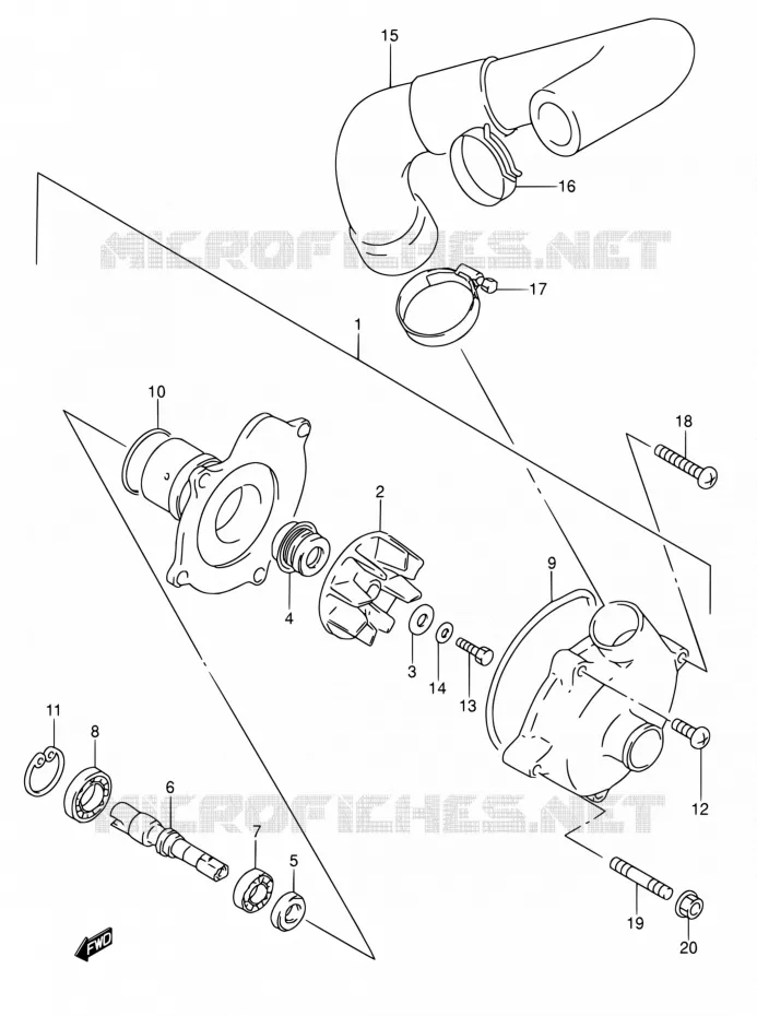 WATERPOMP Suzuki MOTO 600 RF 1994  RF600RR/RF600RUR