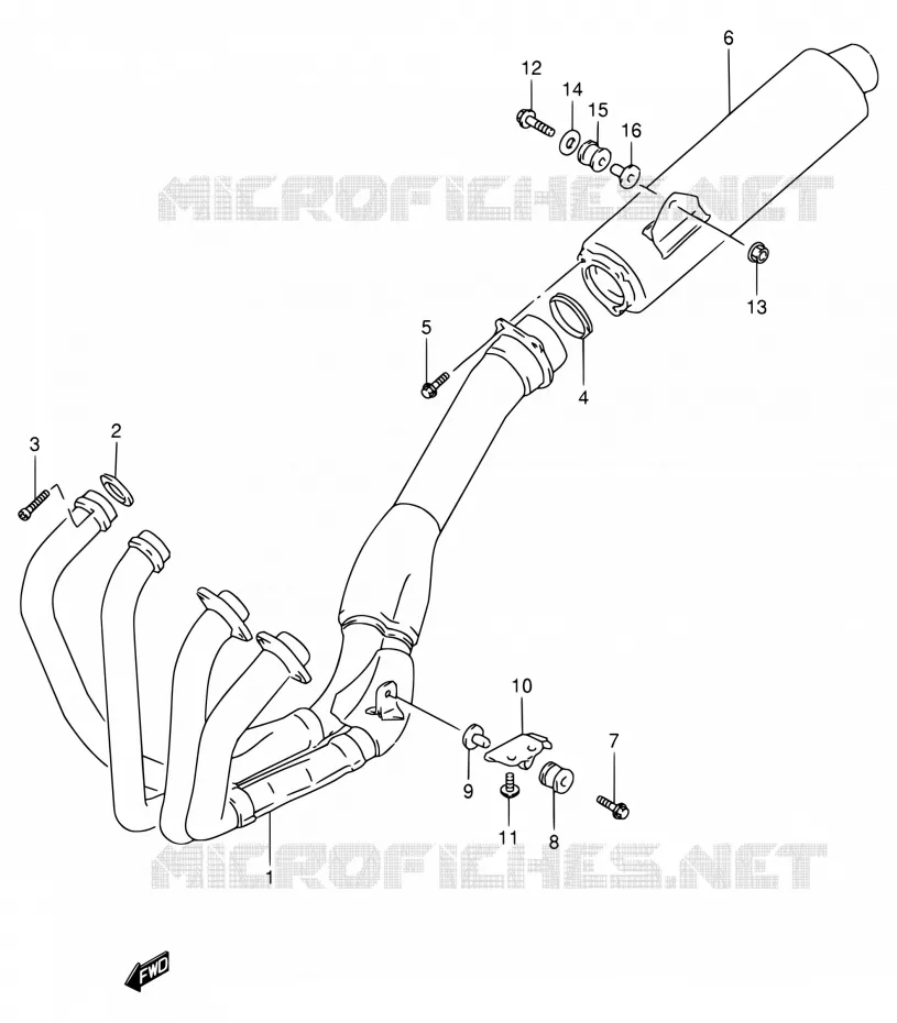 GELUIDDEMPER Suzuki MOTO 900 RF 1996  RF900R T (E02,E04,E18,E22,E24,E25,E34,E37,E39)