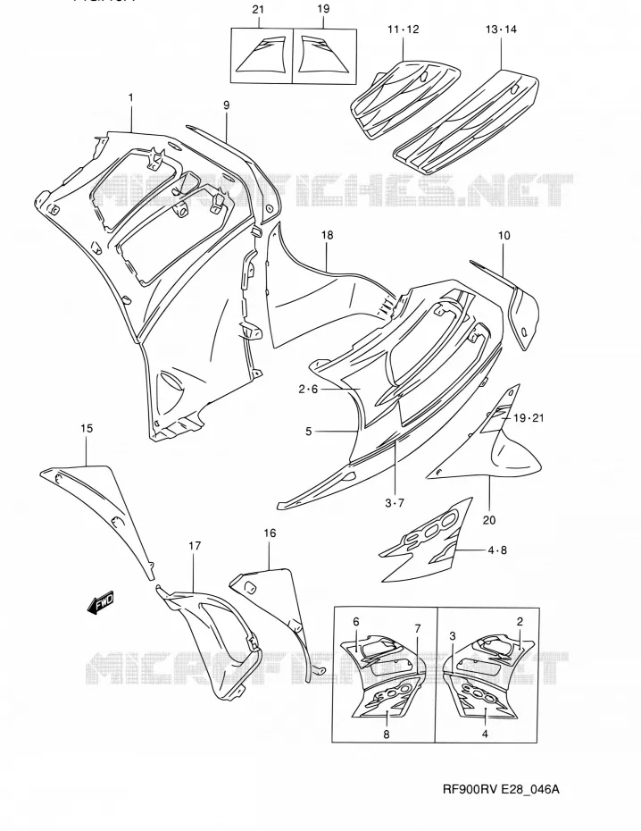 SIDE KUIP (MODELE S) Suzuki MOTO 900 RF 1995  RF900RZ S (E03,E28,E33)