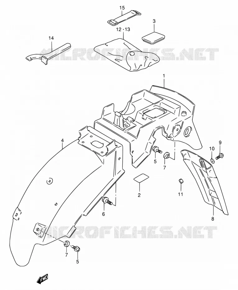 ACHTERSPATBORD Suzuki MOTO 125 RG 1994  RG125FU R