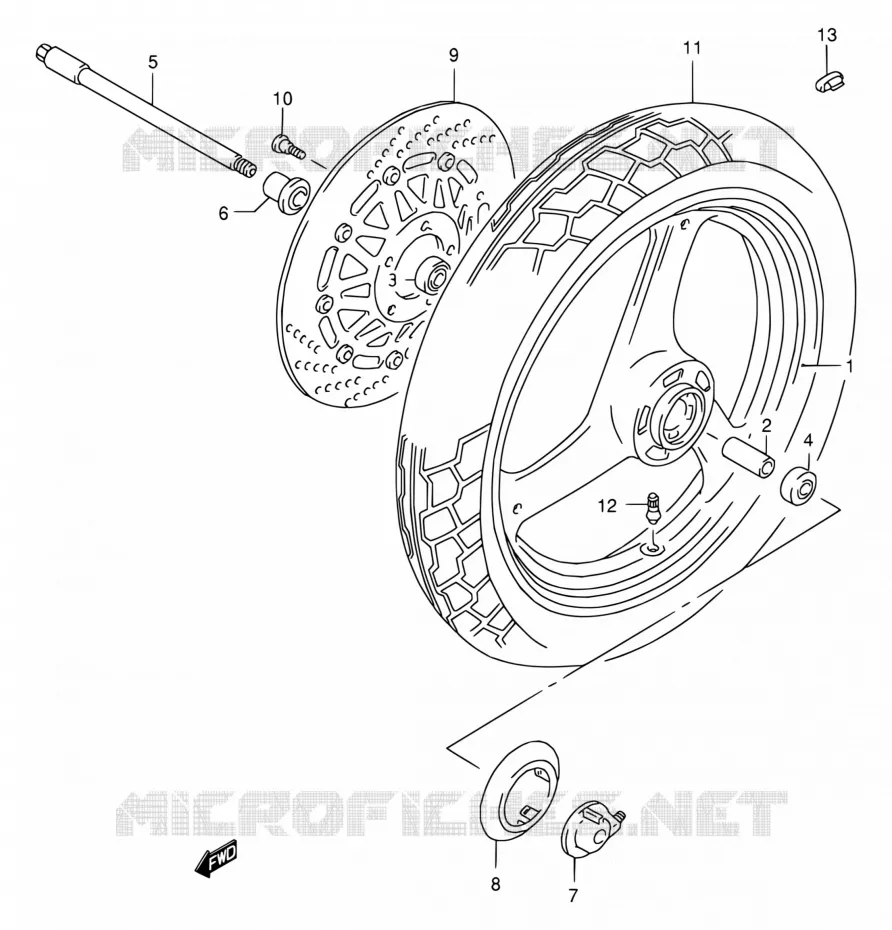 VOORWIEL (VOIR NOTE) Suzuki MOTO 125 RG 1994  RG125FU R