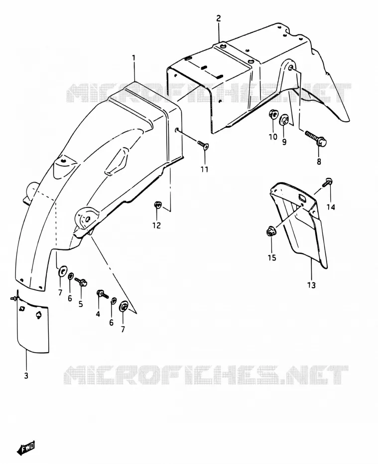 ACHTERSPATBORD Suzuki MOTO 250 RG 1987  RG250 H/RG250F H