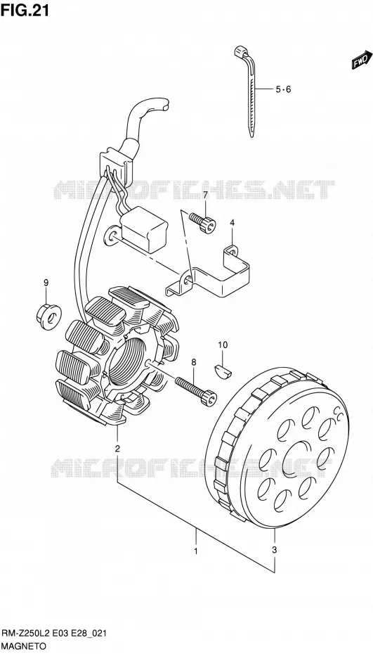 ONTSTEKING Suzuki MOTO 250 RM-Z 2012  RM-Z250 L2 (E03,E28,E33)