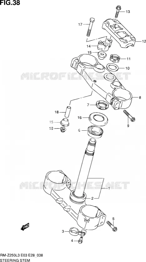 STUURKOLOM Suzuki MOTO 250 RM-Z 2013  RM-Z250 L3 (E03,E28,E33)