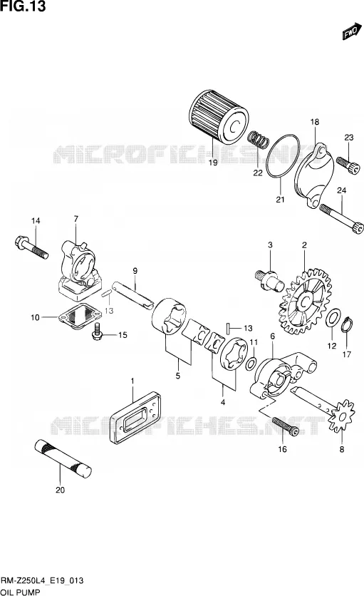 OLIEPOMP Suzuki MOTO 250 RM-Z 2014  RM-Z250 L4 (E19)
