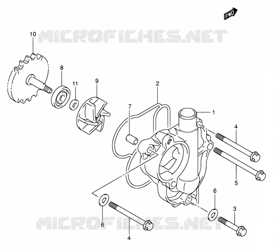 WATERPOMP Suzuki MOTO 450 RM-Z 2007  RM-Z450 K7/RM-Z450Z K7 (E03,E28,E33)