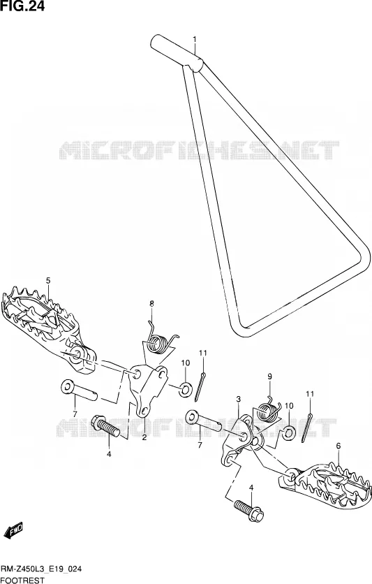FOOTREST Suzuki MOTO 450 RM-Z 2013  RM-Z450 L3 (E19)