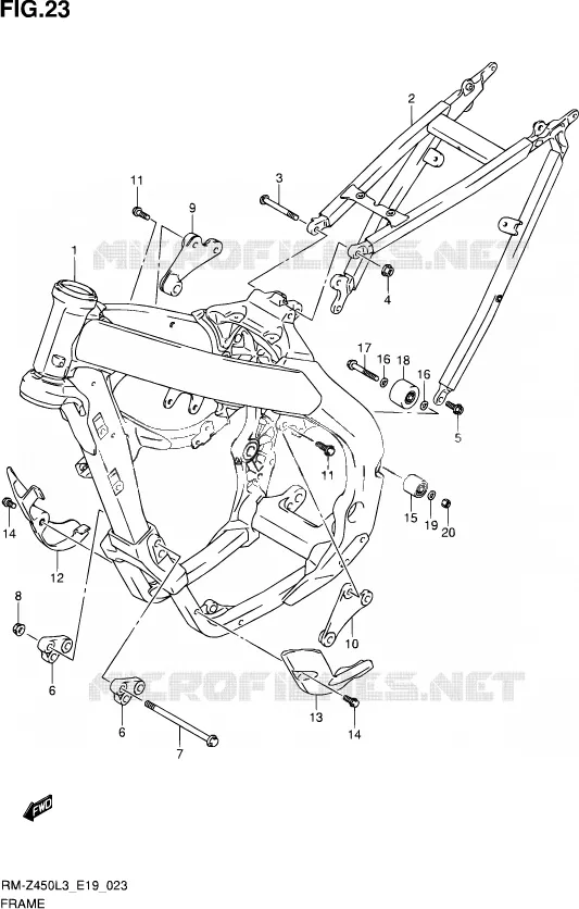 FRAME Suzuki MOTO 450 RM-Z 2012  RM-Z450 L3 (E19)