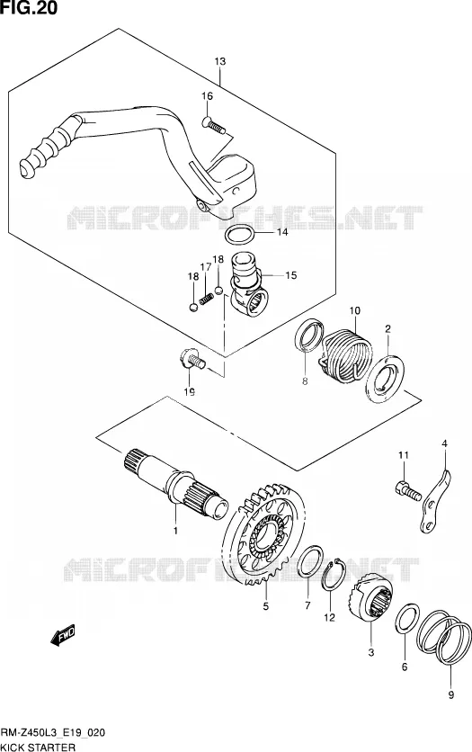 KICKSTARTER Suzuki MOTO 450 RM-Z 2012  RM-Z450 L3 (E19)