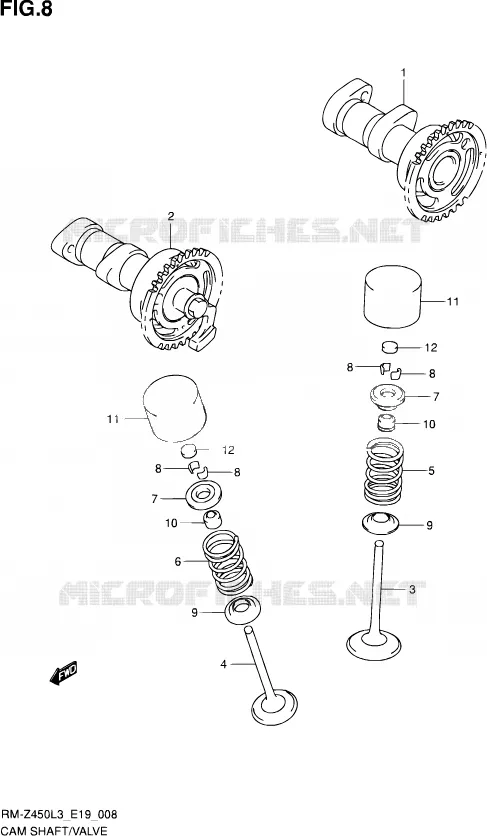 NOKKENAS - VALVES Suzuki MOTO 450 RM-Z 2012  RM-Z450 L3 (E19)
