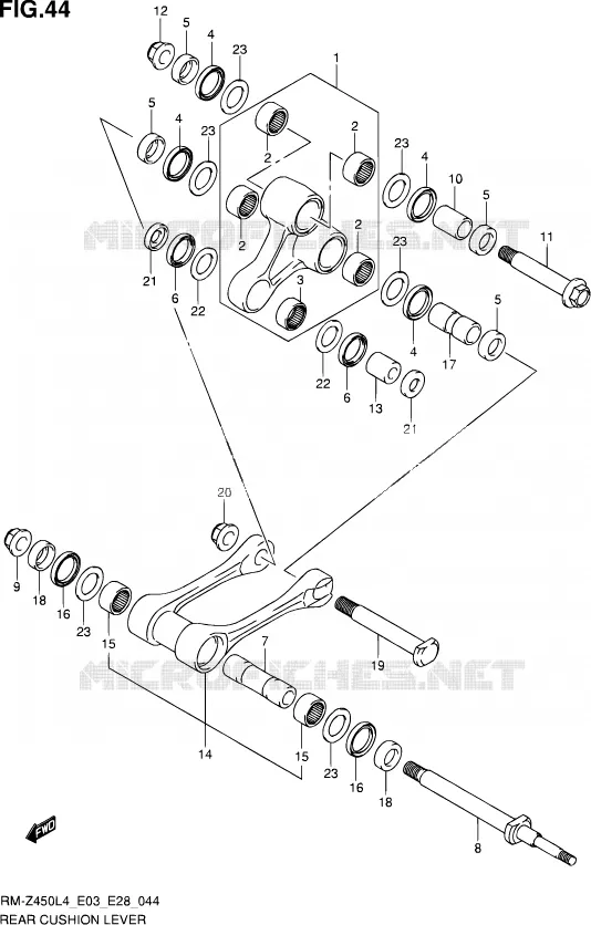 SCHOKBREKER AANEENSCHAKELING Suzuki MOTO 450 RM-Z 2014  RM-Z450 L4 (E03,E28,E33)