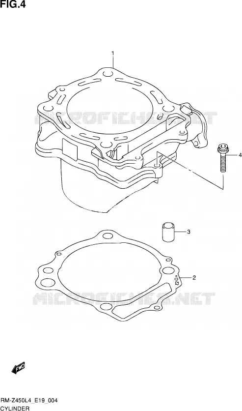 CILINDER Suzuki MOTO 450 RM-Z 2015  RM-Z450 L4 (E19)