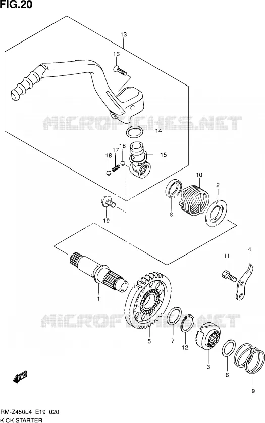 KICKSTARTER Suzuki MOTO 450 RM-Z 2014  RM-Z450 L4 (E19)