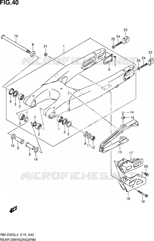 SWINGARM Suzuki MOTO 450 RM-Z 2014  RM-Z450 L4 (E19)