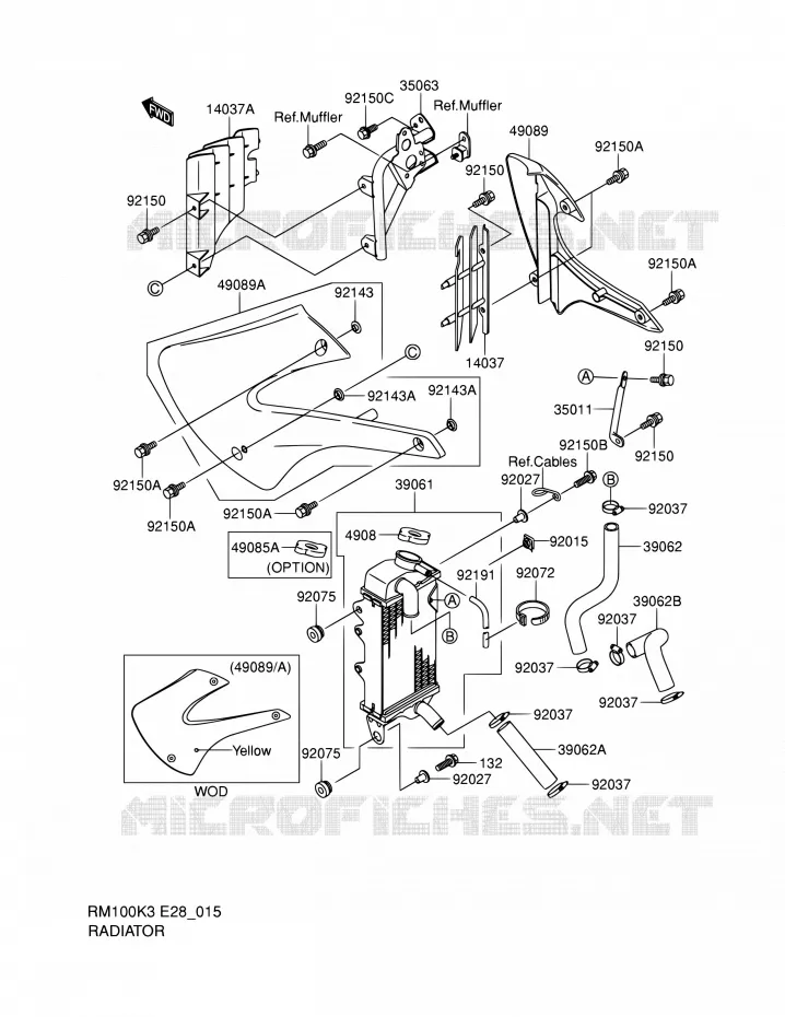 RADIATOR Suzuki MOTO 100 RM 2004  RM100K4(E28)
