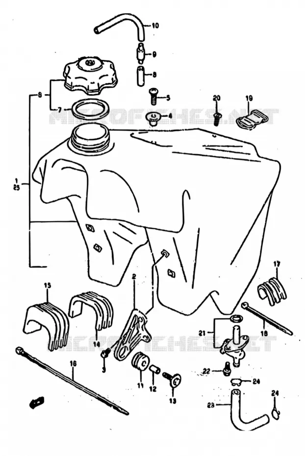 BENZINETANK (MODELE S) Suzuki MOTO 250 RM 1995  RM250 S (E02,E04,E24,P37)