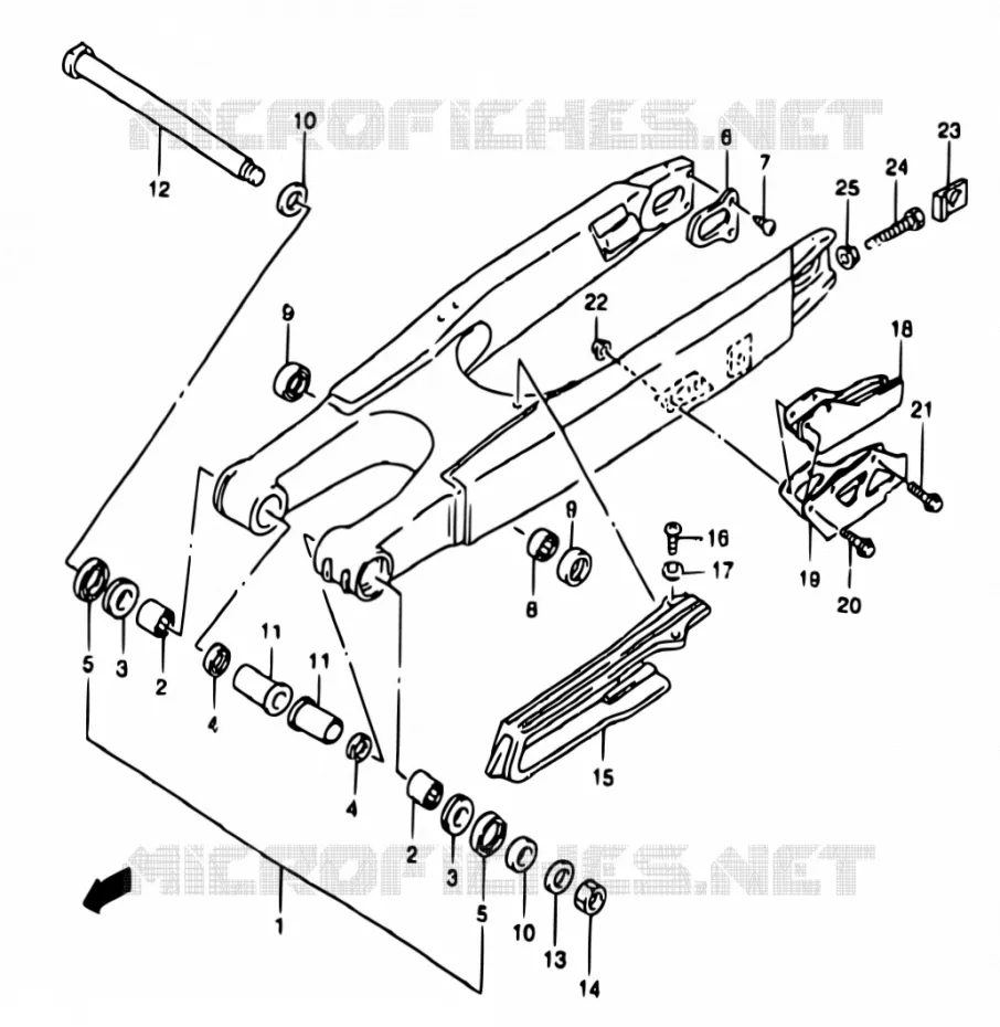 SWINGARM (MODELE Y) Suzuki MOTO 250 RM 2000  RM250 Y (E02,E04,E24)