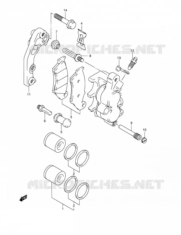 FRONT CALIPER Suzuki MOTO 250 RM 2002  RM250 K2 (E02,E04,E24)